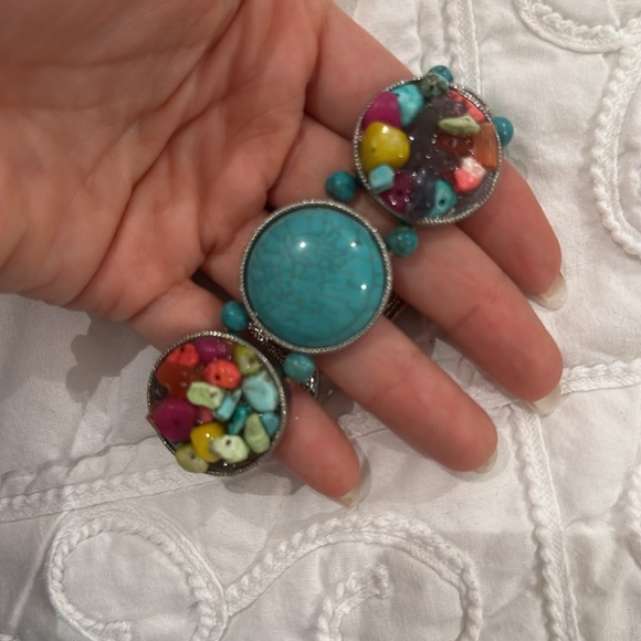 Women Colourful beads and turquoise bead bracelet - Picture 2 of 3